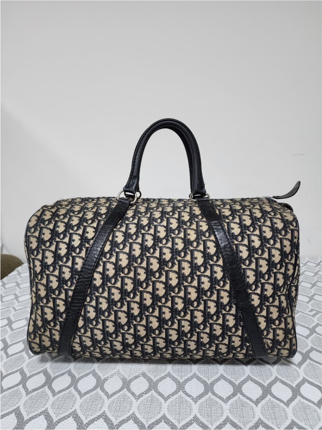 Christian Dior Vintage Trotter Handbag Black/Beige